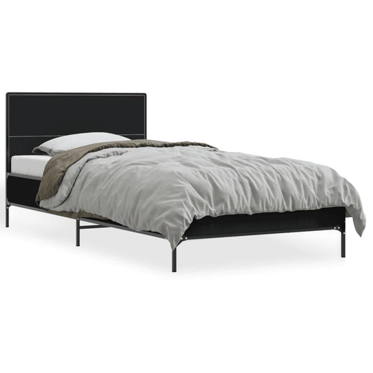 vidaXL Bed Frame without Mattress Black 75x190 cm Small Single