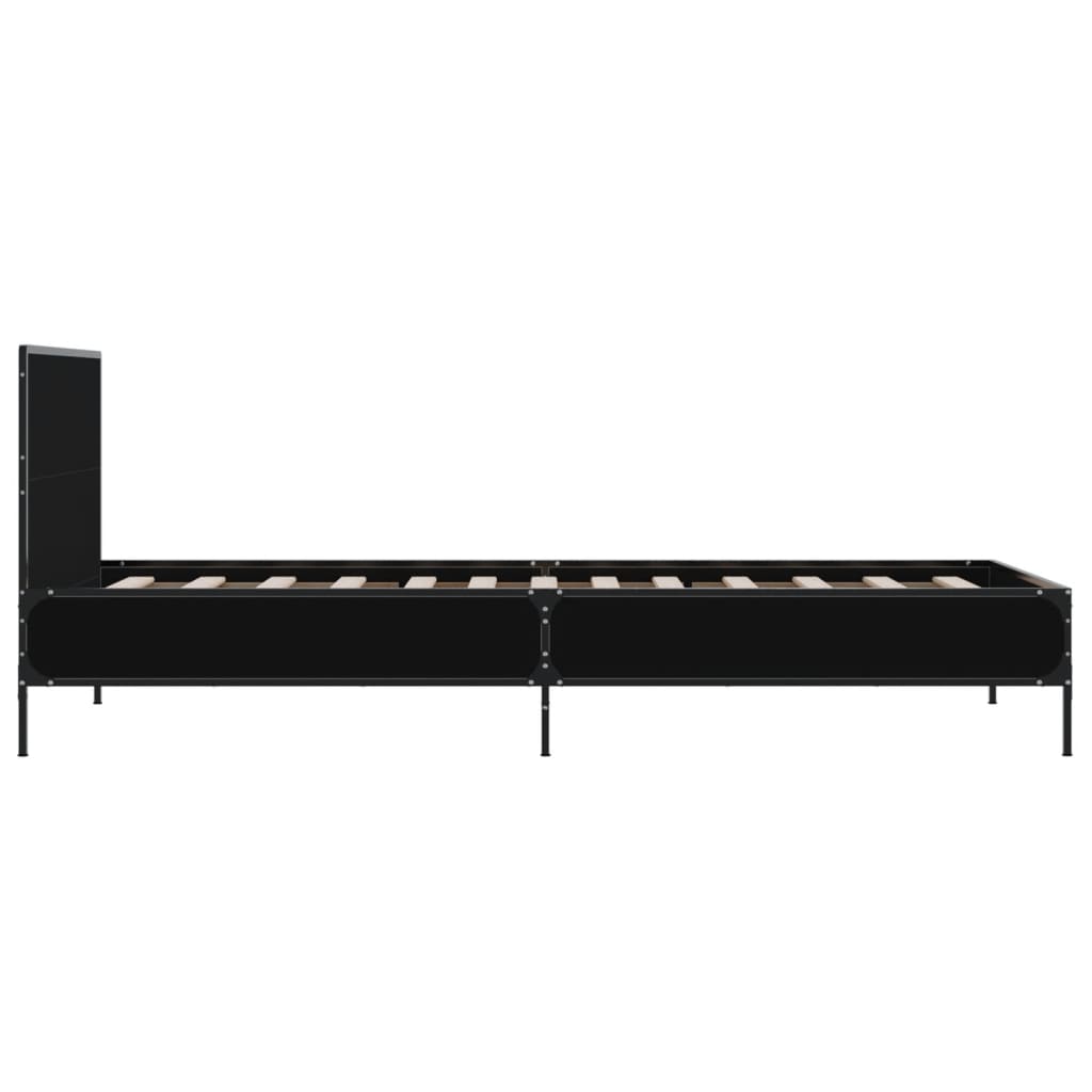 vidaXL Bed Frame without Mattress Black 90x190 cm Single