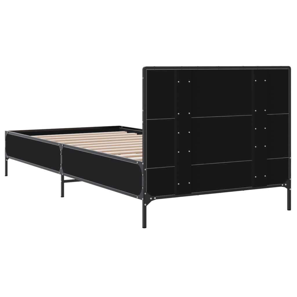 vidaXL Bed Frame without Mattress Black 90x190 cm Single