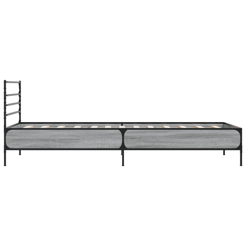 vidaXL Bed Frame without Mattress Grey Sonoma 90x200 cm