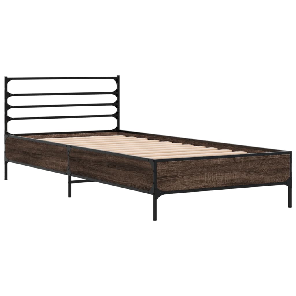 vidaXL Bed Frame without Mattress Brown Oak 90x200 cm