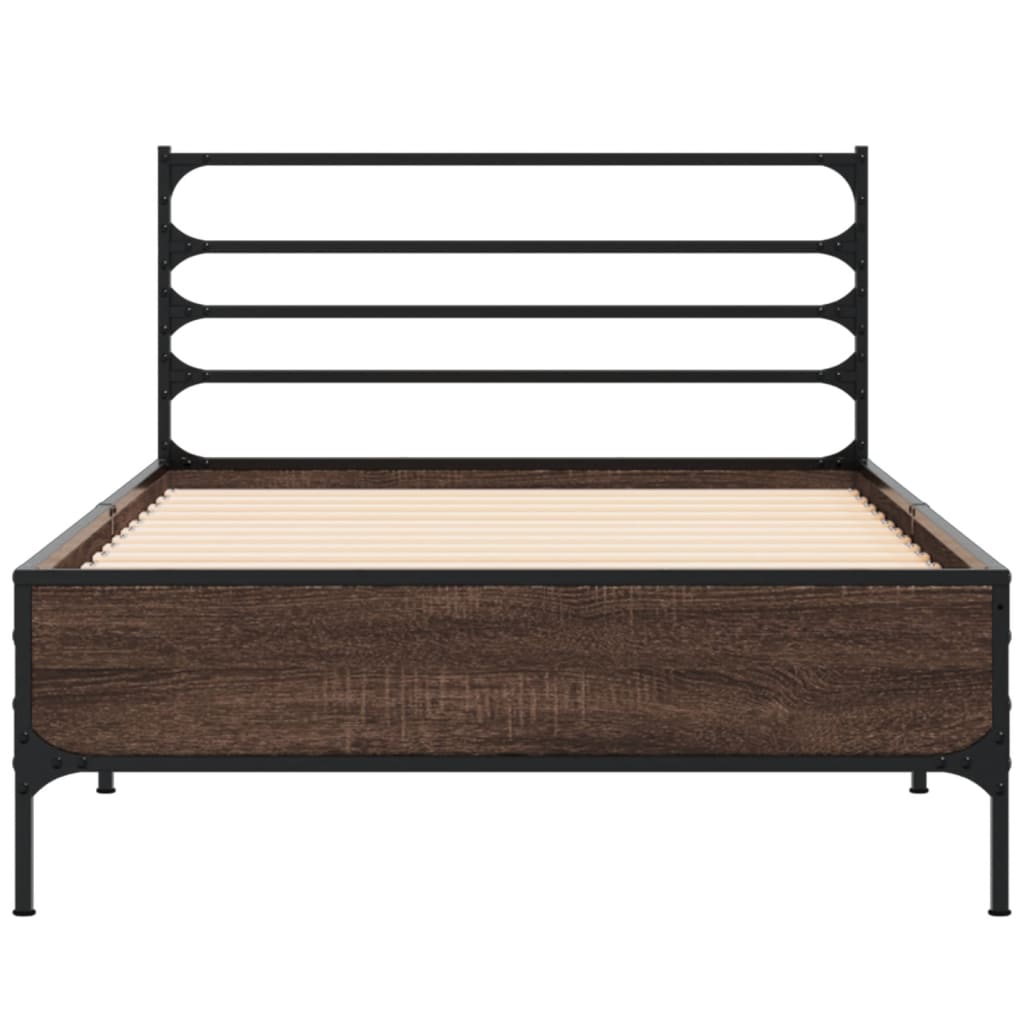 vidaXL Bed Frame without Mattress Brown Oak 90x200 cm