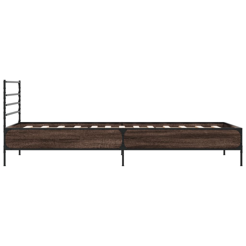 vidaXL Bed Frame without Mattress Brown Oak 90x200 cm