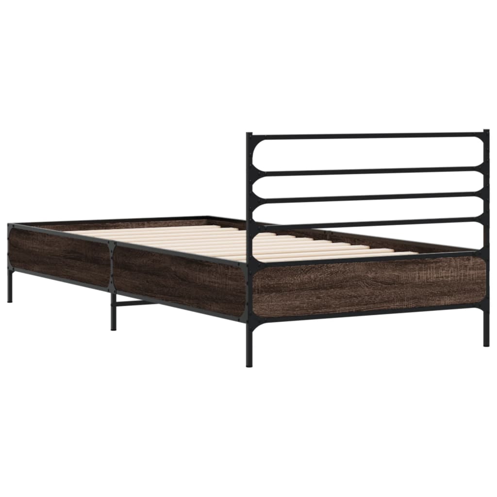 vidaXL Bed Frame without Mattress Brown Oak 90x200 cm