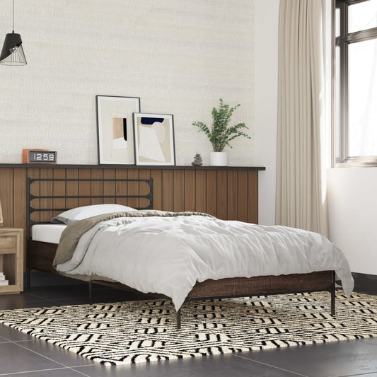 vidaXL Bed Frame without Mattress Brown Oak 90x200 cm