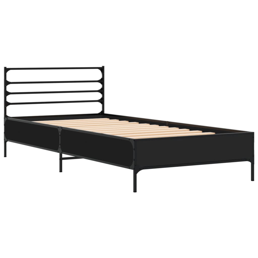 vidaXL Bed Frame without Mattress Black 100x200 cm