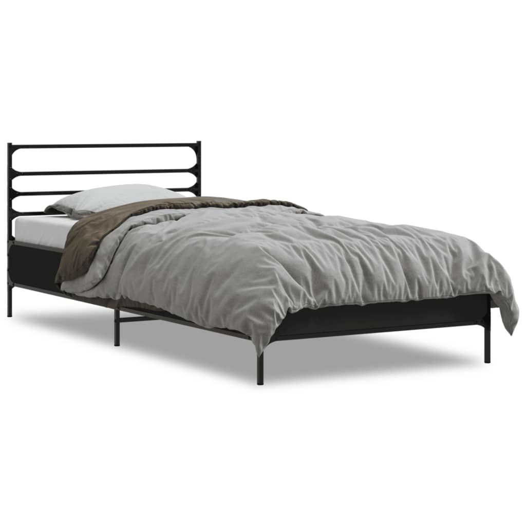 vidaXL Bed Frame without Mattress Black 100x200 cm