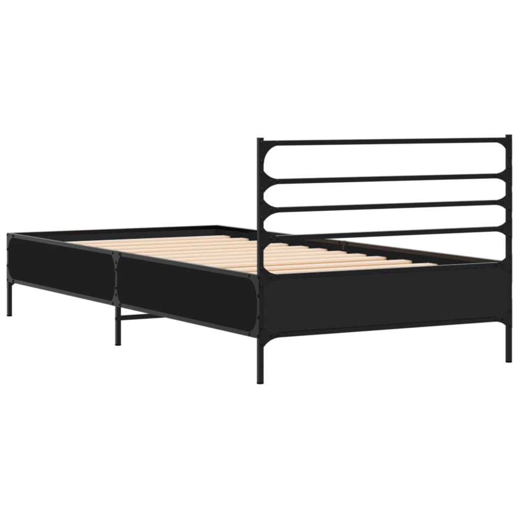 vidaXL Bed Frame without Mattress Black 100x200 cm