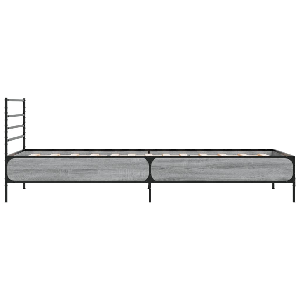 vidaXL Bed Frame without Mattress Grey Sonoma 100x200 cm