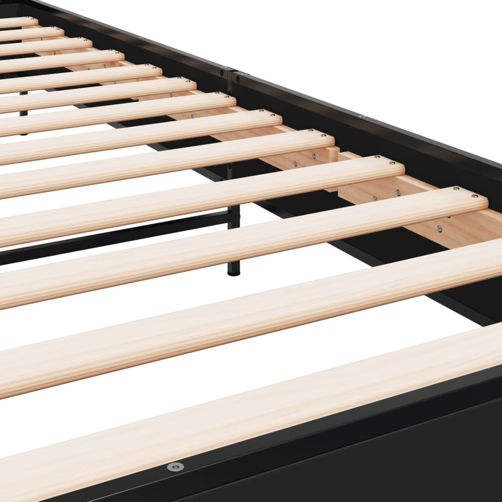 Bed Frame without Mattress Black 75x190 cm Small Single