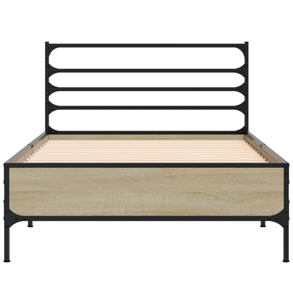 vidaXL Bed Frame without Mattress Sonoma Oak 75x190 cm Small Single