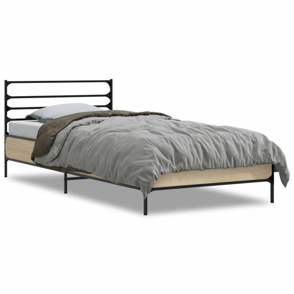 vidaXL Bed Frame without Mattress Sonoma Oak 90x190 cm Single