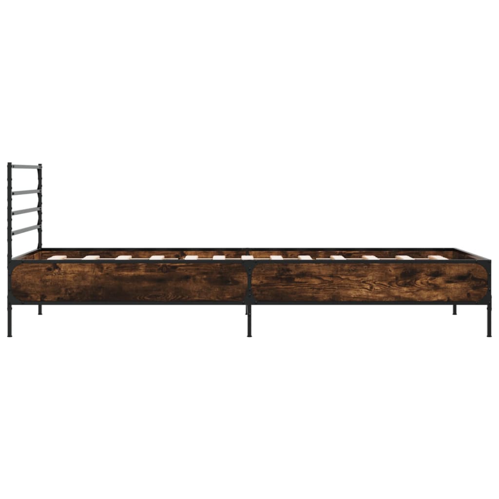 vidaXL Bed Frame without Mattress Smoked Oak 90x190 cm Single