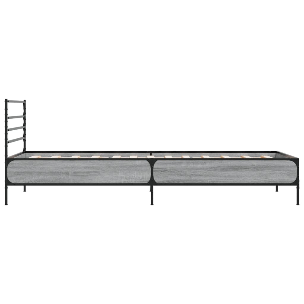 vidaXL Bed Frame without Mattress Grey Sonoma 90x190 cm Single