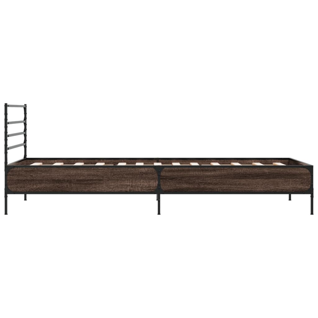 vidaXL Bed Frame without Mattress Brown Oak 90x190 cm Single