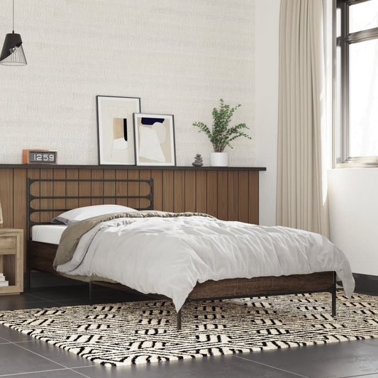 vidaXL Bed Frame without Mattress Brown Oak 90x190 cm Single