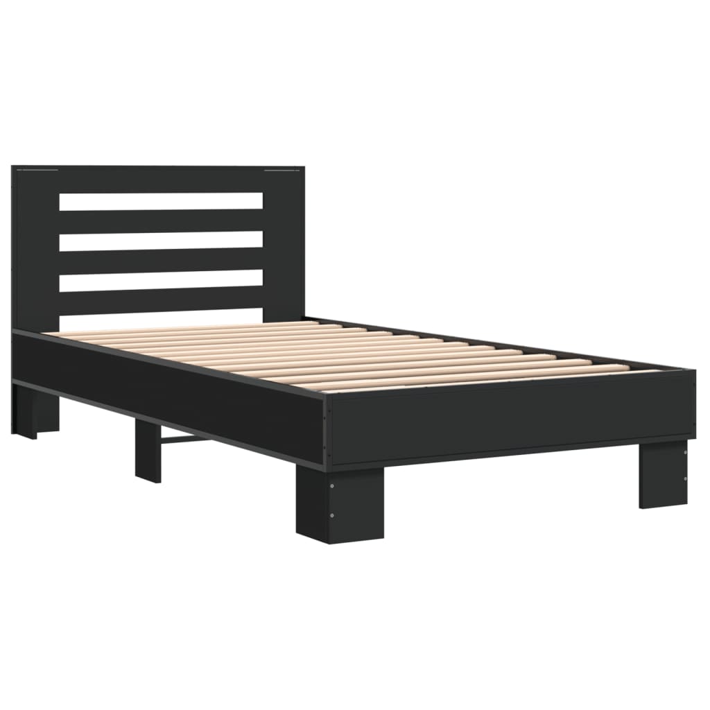 vidaXL Bed Frame without Mattress Black 100x200 cm