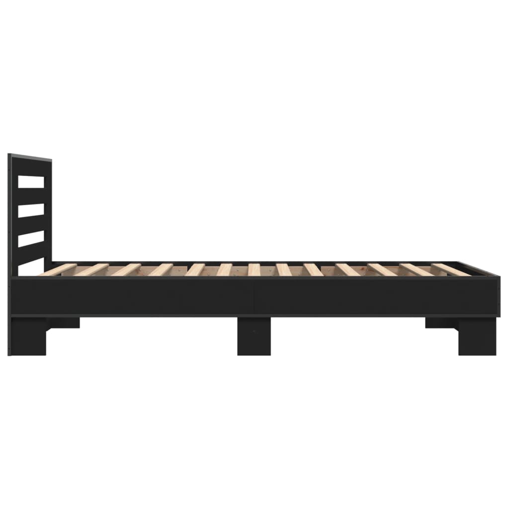 vidaXL Bed Frame without Mattress Black 100x200 cm