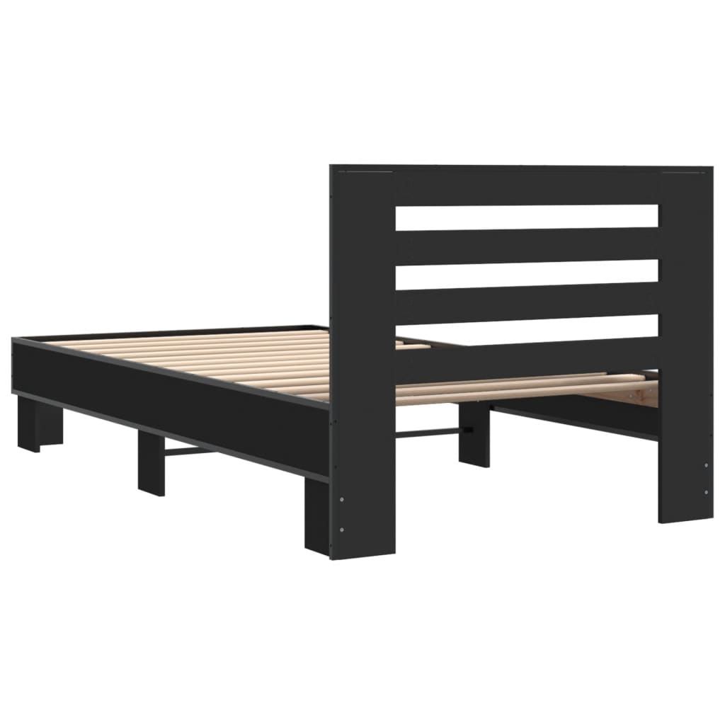 vidaXL Bed Frame without Mattress Black 100x200 cm