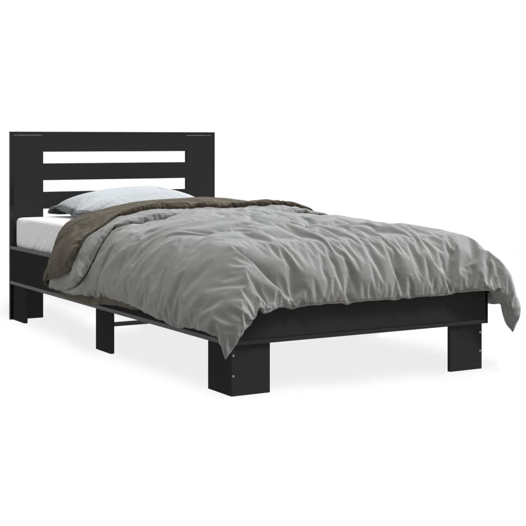 vidaXL Bed Frame without Mattress Black 100x200 cm