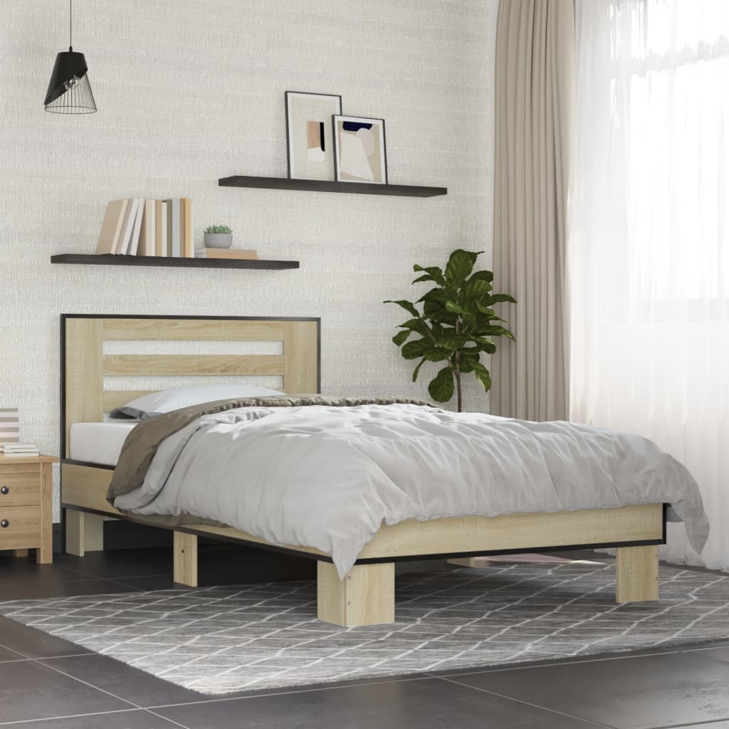 vidaXL Bed Frame without Mattress Sonoma Oak 100x200 cm