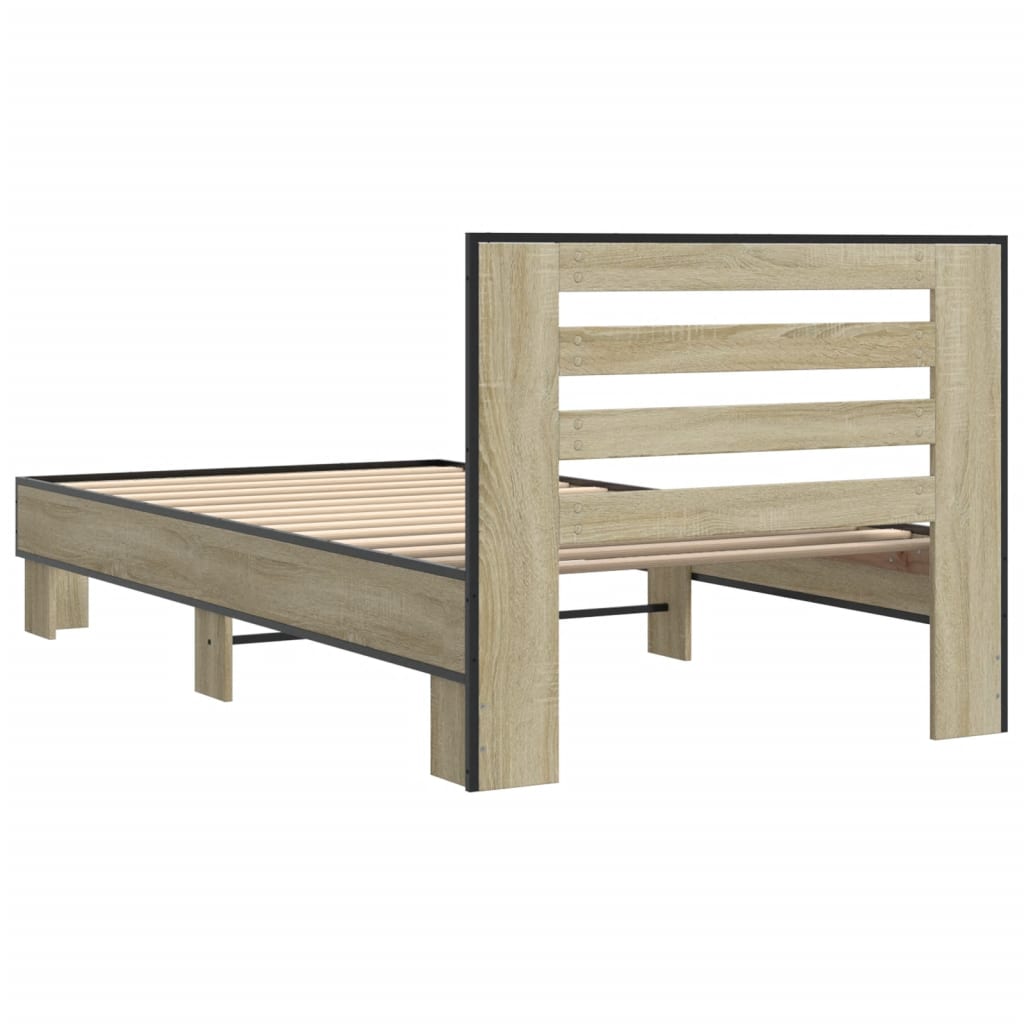 vidaXL Bed Frame without Mattress Sonoma Oak 100x200 cm