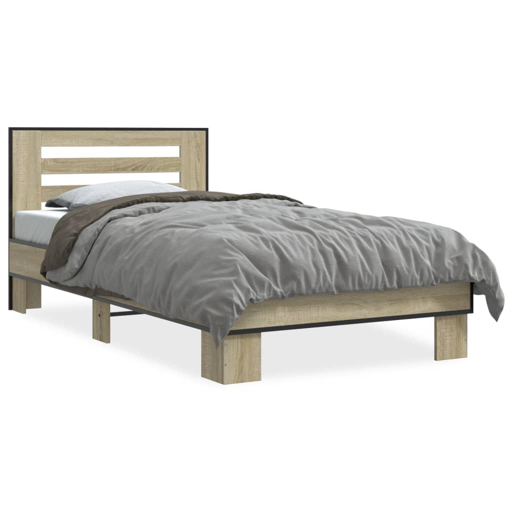 vidaXL Bed Frame without Mattress Sonoma Oak 100x200 cm