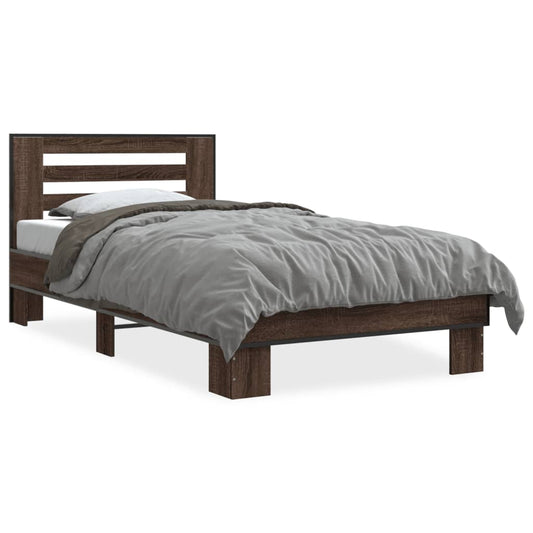 vidaXL Bed Frame without Mattress Brown Oak 100x200 cm