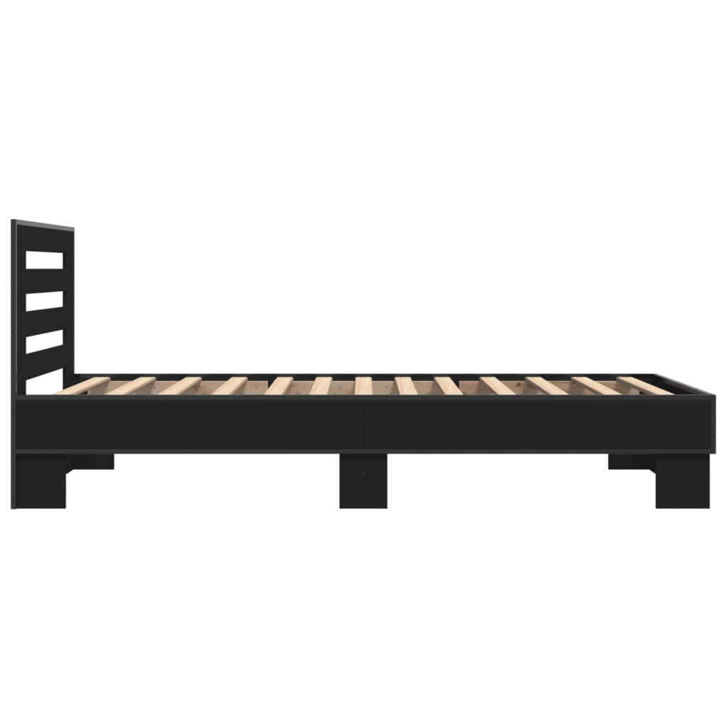 vidaXL Bed Frame without Mattress Black 90x200 cm