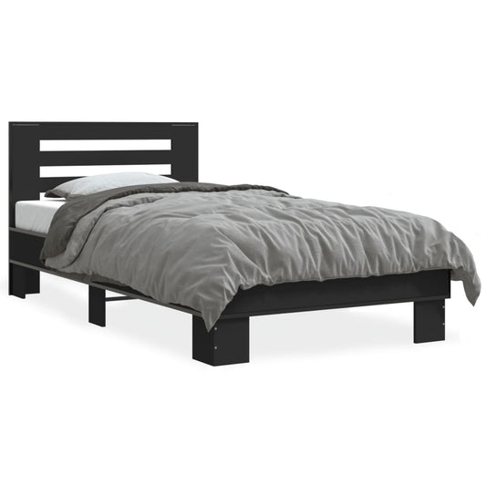 vidaXL Bed Frame without Mattress Black 90x200 cm