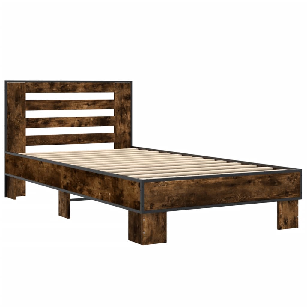 vidaXL Bed Frame without Mattress Smoked Oak 90x200 cm