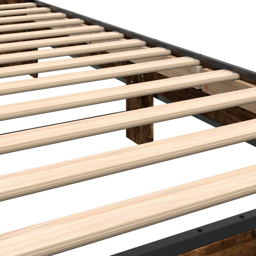 vidaXL Bed Frame without Mattress Smoked Oak 90x200 cm