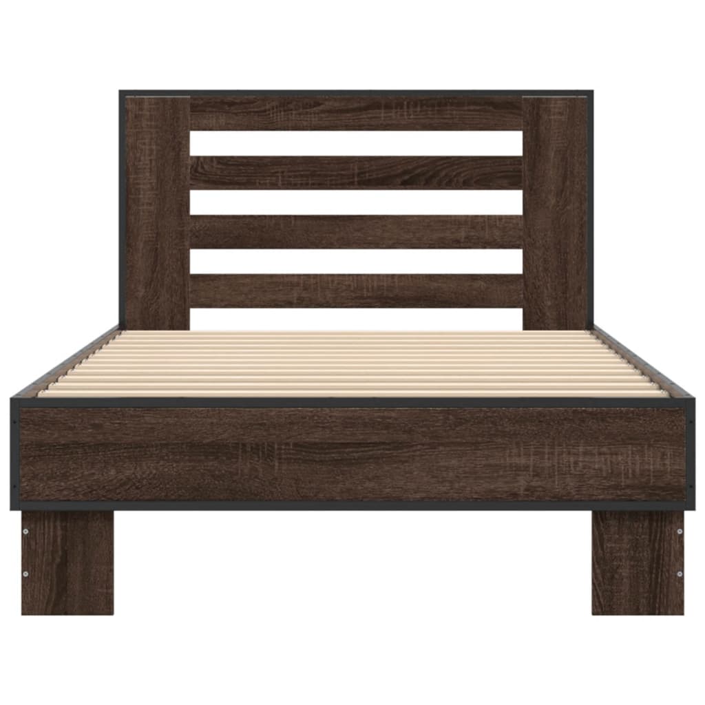 vidaXL Bed Frame without Mattress Brown Oak 90x200 cm