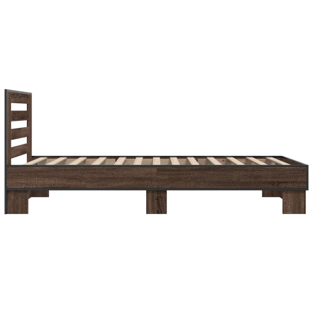 vidaXL Bed Frame without Mattress Brown Oak 90x200 cm