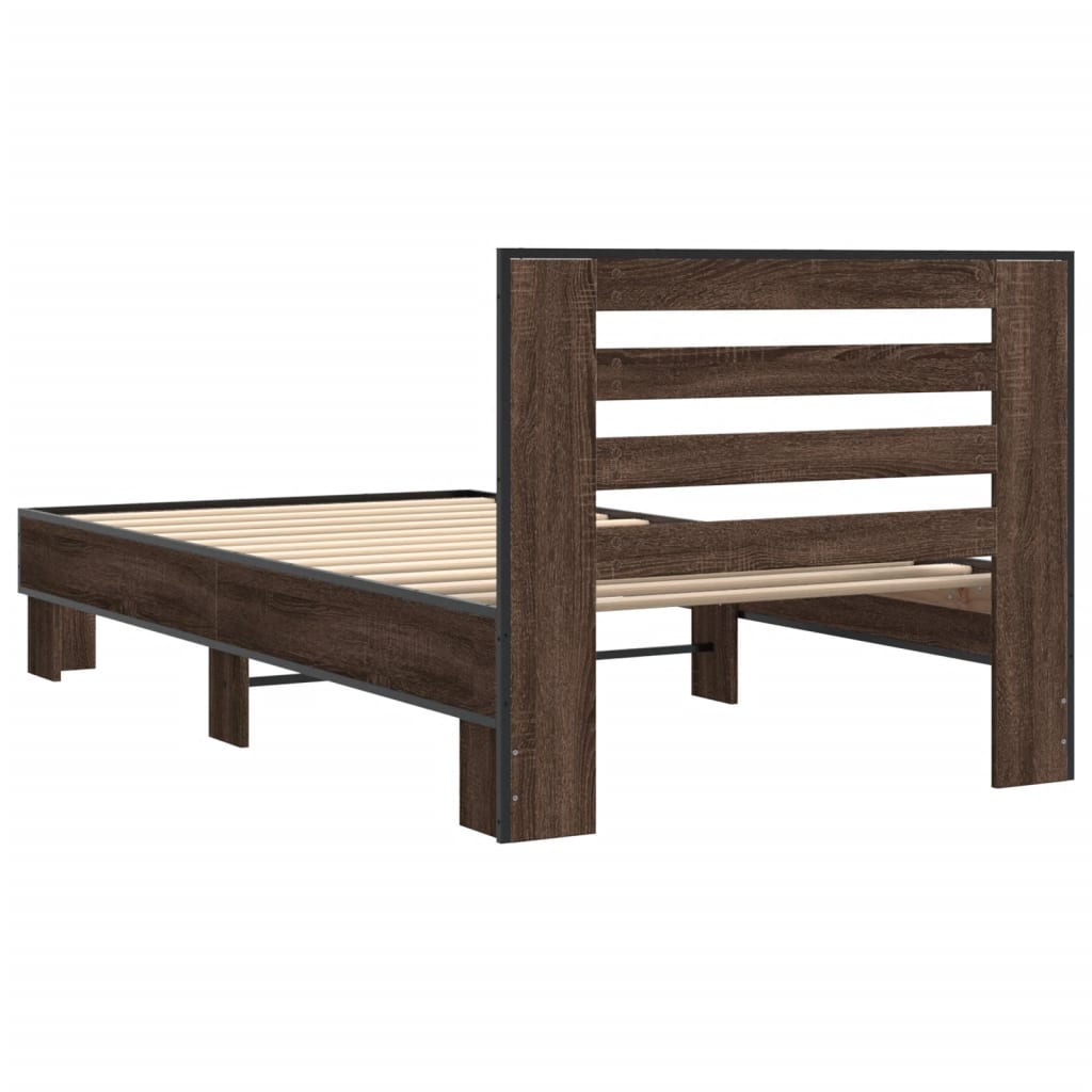 vidaXL Bed Frame without Mattress Brown Oak 90x200 cm