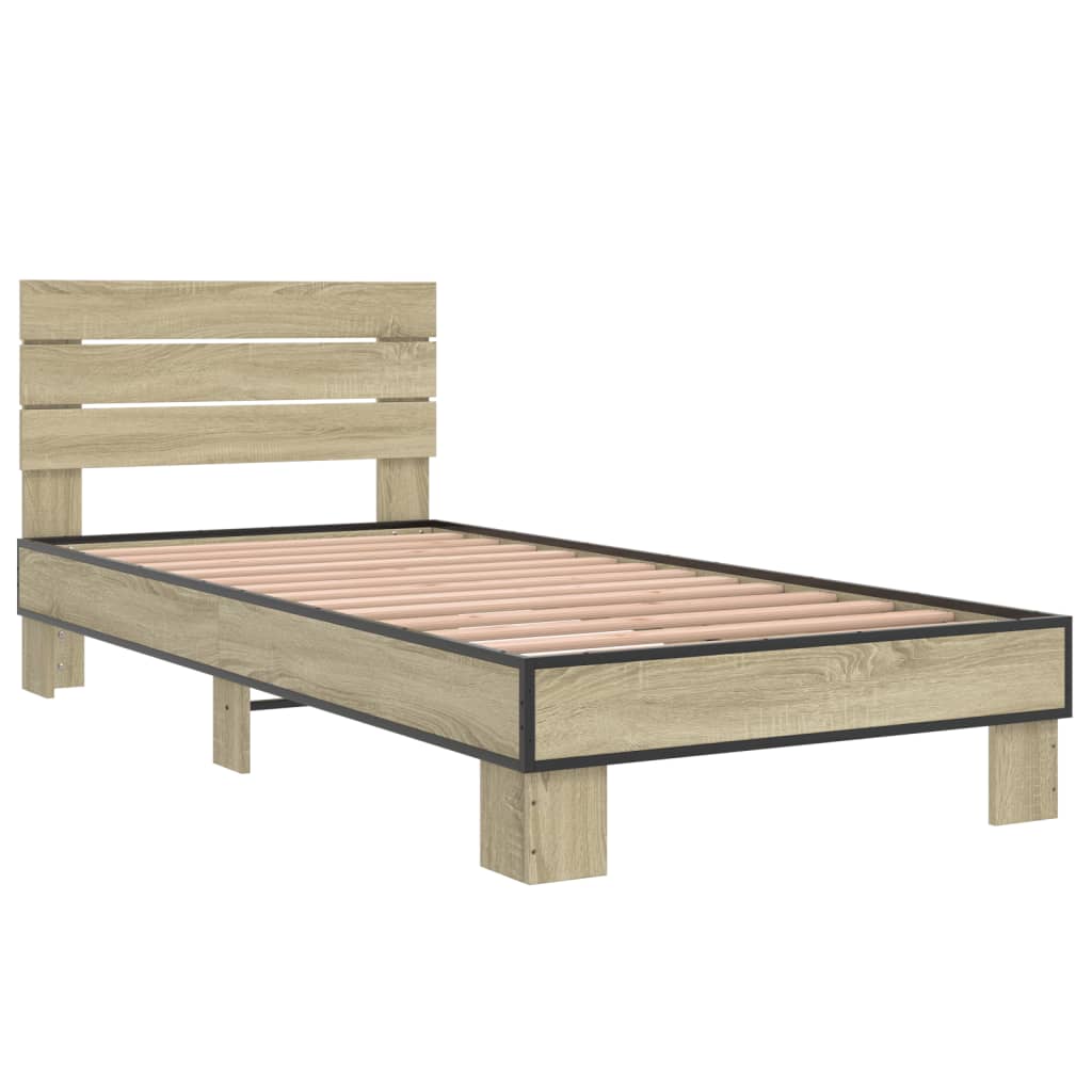 vidaXL Bed Frame without Mattress Sonoma Oak 100x200 cm