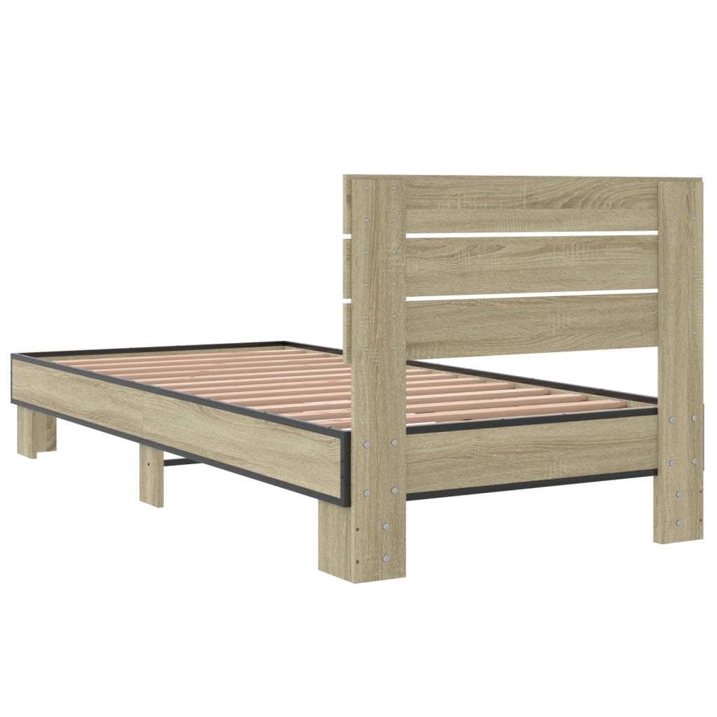 vidaXL Bed Frame without Mattress Sonoma Oak 100x200 cm