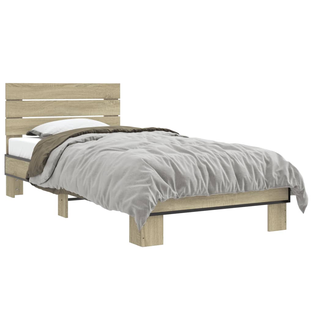 vidaXL Bed Frame without Mattress Sonoma Oak 100x200 cm