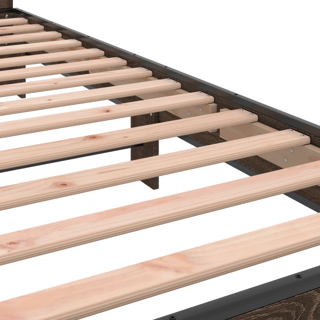 vidaXL Bed Frame without Mattress Brown Oak 100x200 cm