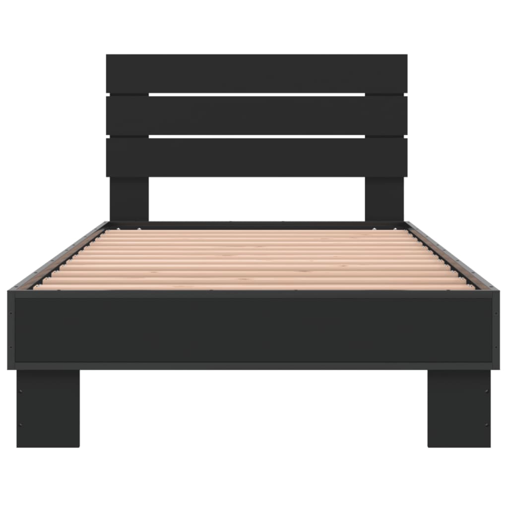 vidaXL Bed Frame without Mattress Black 90x200 cm