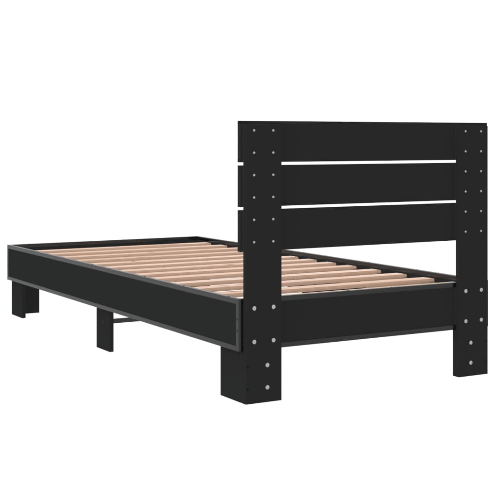 vidaXL Bed Frame without Mattress Black 90x200 cm