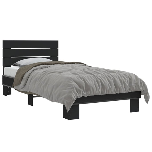 vidaXL Bed Frame without Mattress Black 90x200 cm