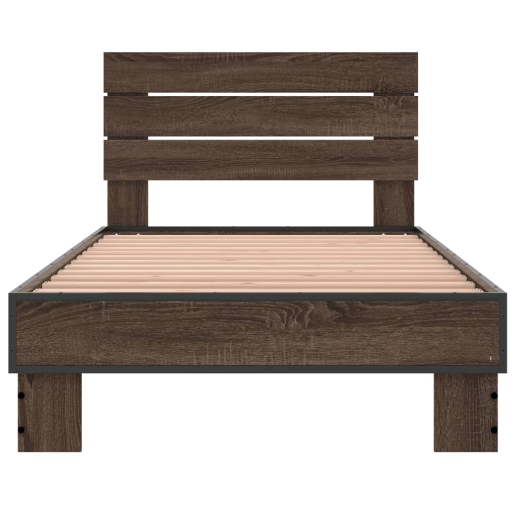 vidaXL Bed Frame without Mattress Brown Oak 90x190 cm Single