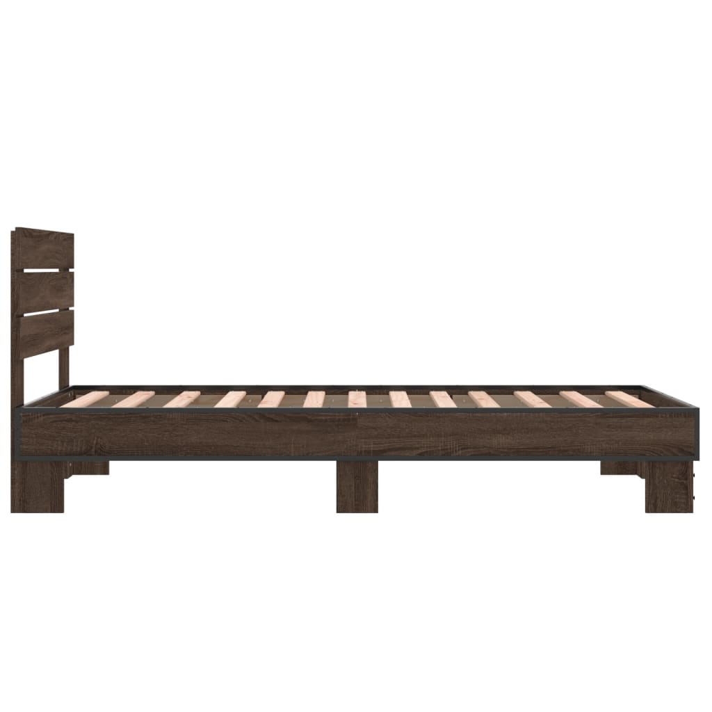 vidaXL Bed Frame without Mattress Brown Oak 90x190 cm Single