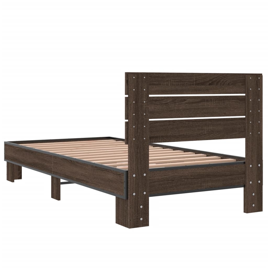 vidaXL Bed Frame without Mattress Brown Oak 90x190 cm Single