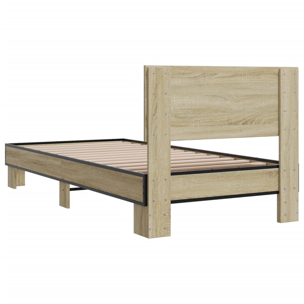 vidaXL Bed Frame without Mattress Sonoma Oak 100x200 cm