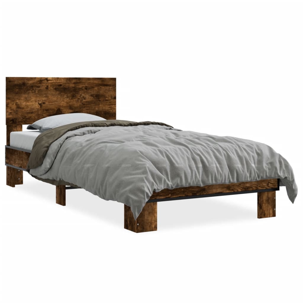 vidaXL Bed Frame without Mattress Smoked Oak 90x200 cm