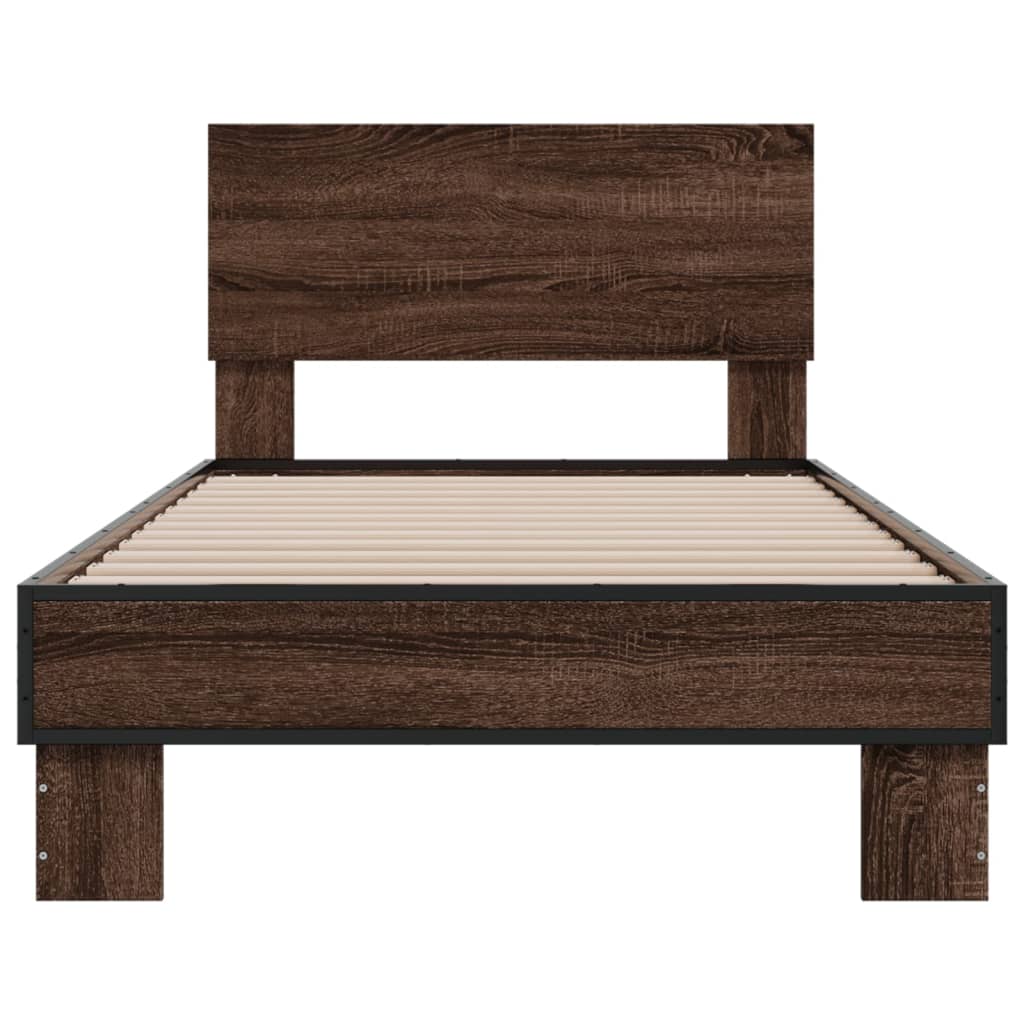 vidaXL Bed Frame without Mattress Brown Oak 90x200 cm