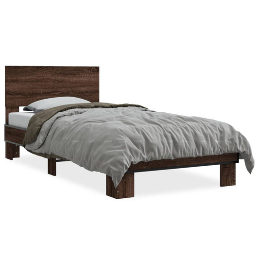 vidaXL Bed Frame without Mattress Brown Oak 90x200 cm