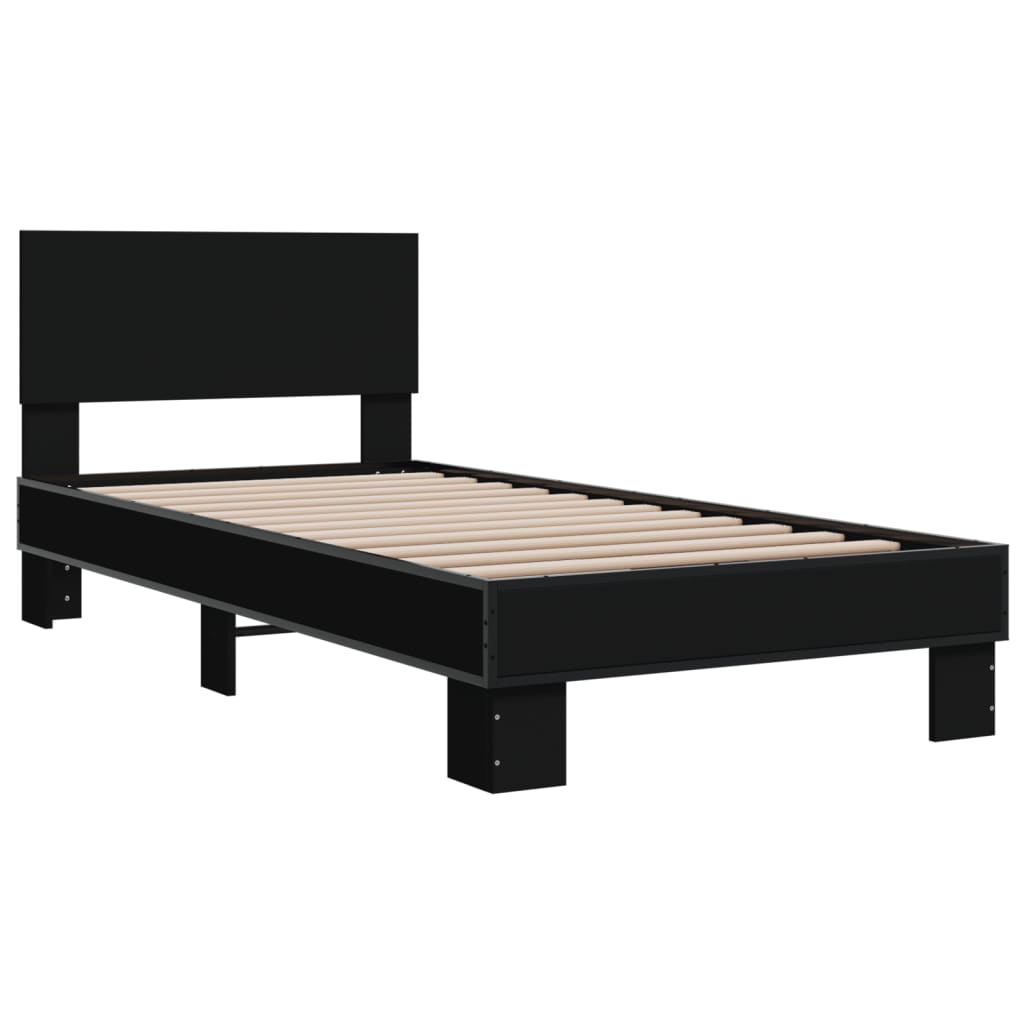 vidaXL Bed Frame without Mattress Black 75x190 cm Small Single